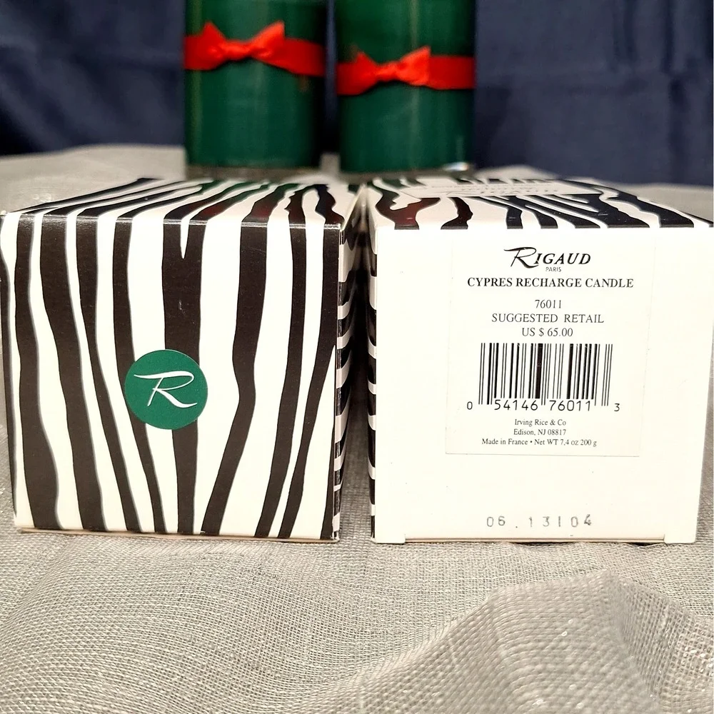 Two 7.4oz Rigaud Paris Cypres Recharge Scented Candle 200g Unused in Boxes Pair